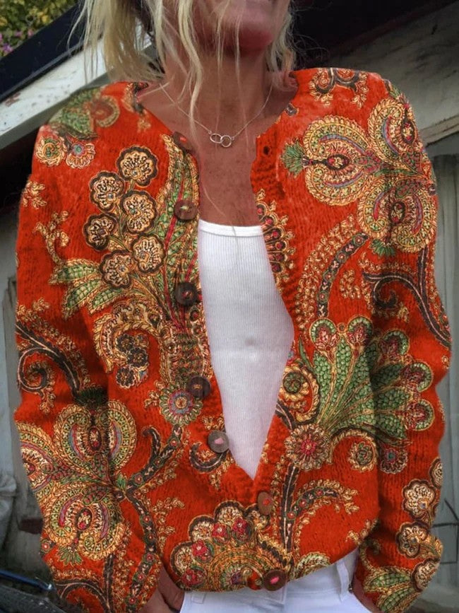 Lovely Women's Cardigan - Floral Design, Cozy & Stylish