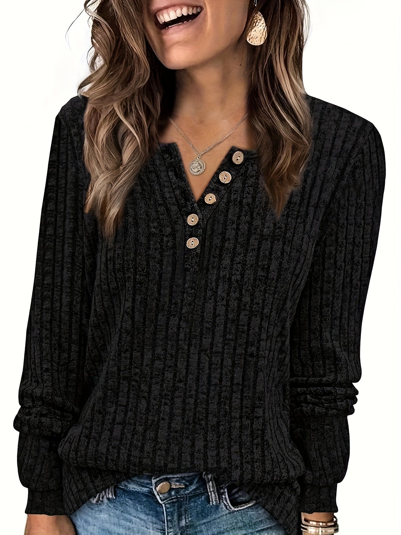 Carol | Elegant Fitted Button Knit Top