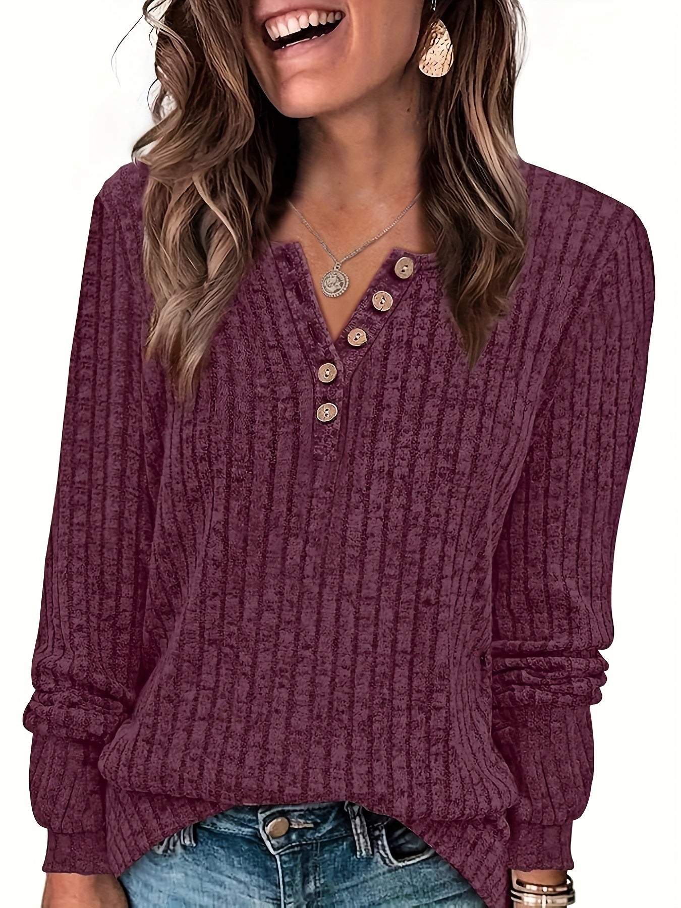 Carol | Elegant Fitted Button Knit Top