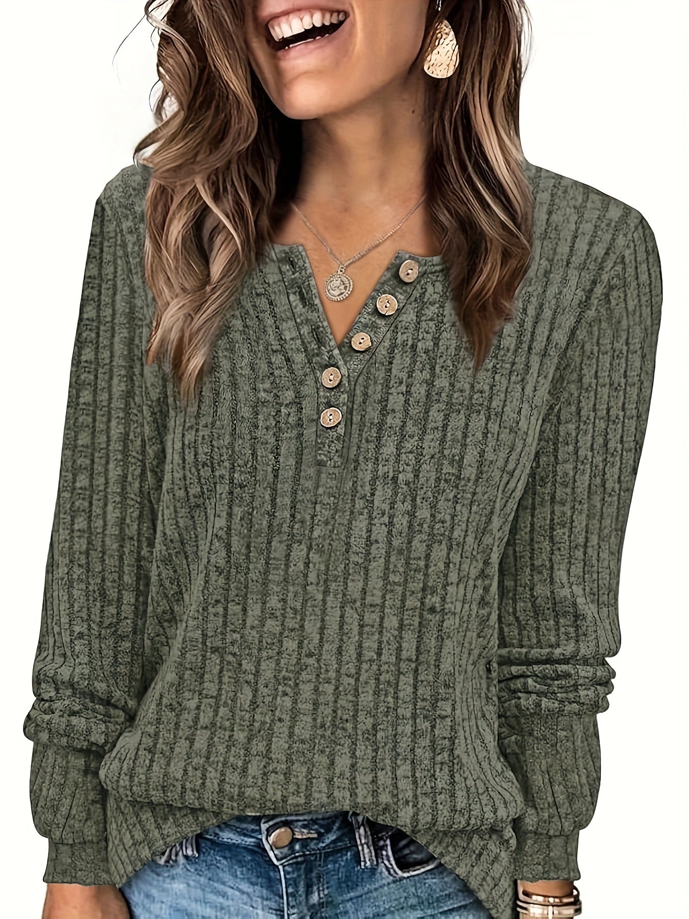 Carol | Elegant Fitted Button Knit Top