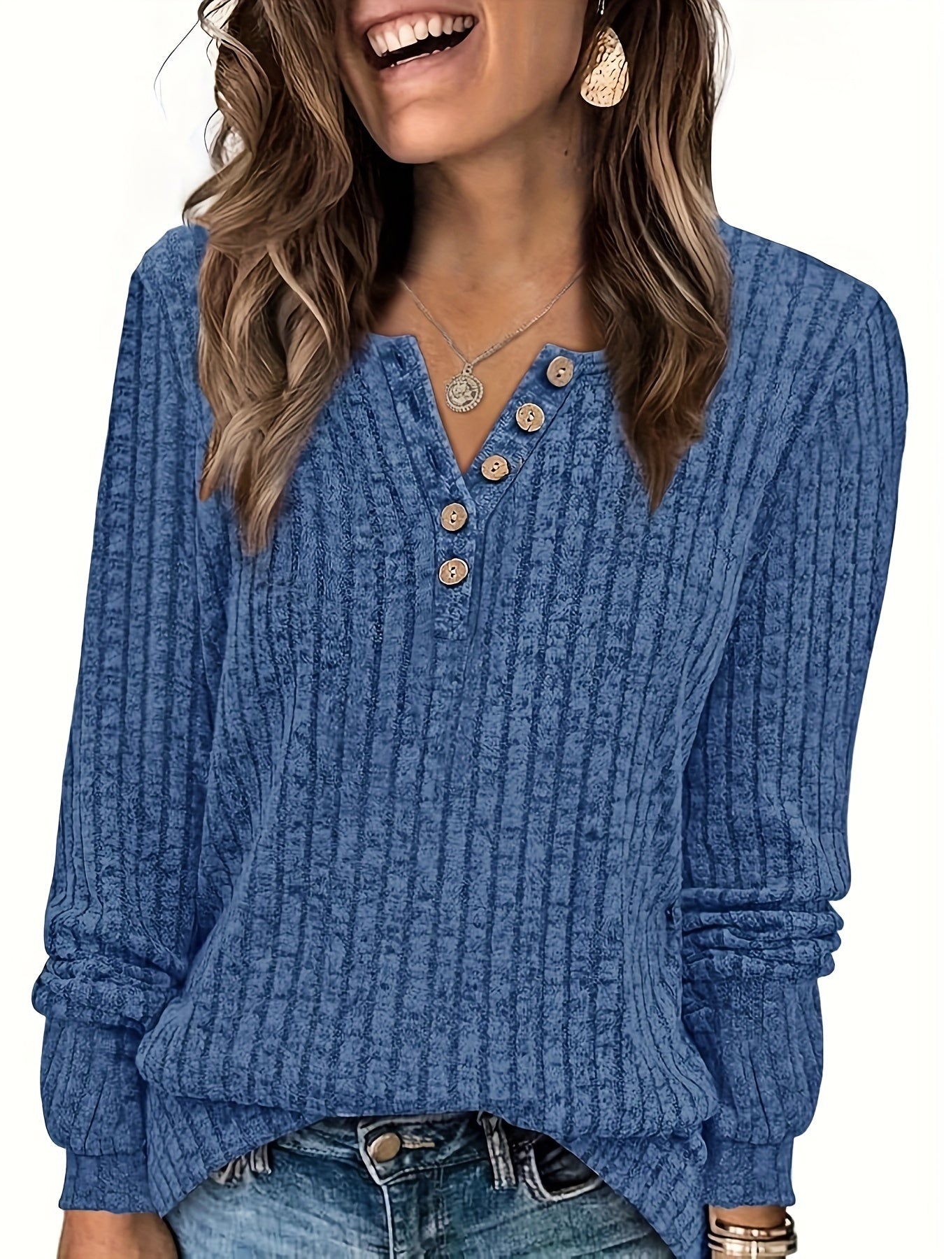 Carol | Elegant Fitted Button Knit Top