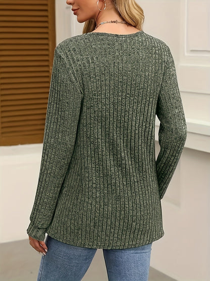 Carol | Elegant Fitted Button Knit Top