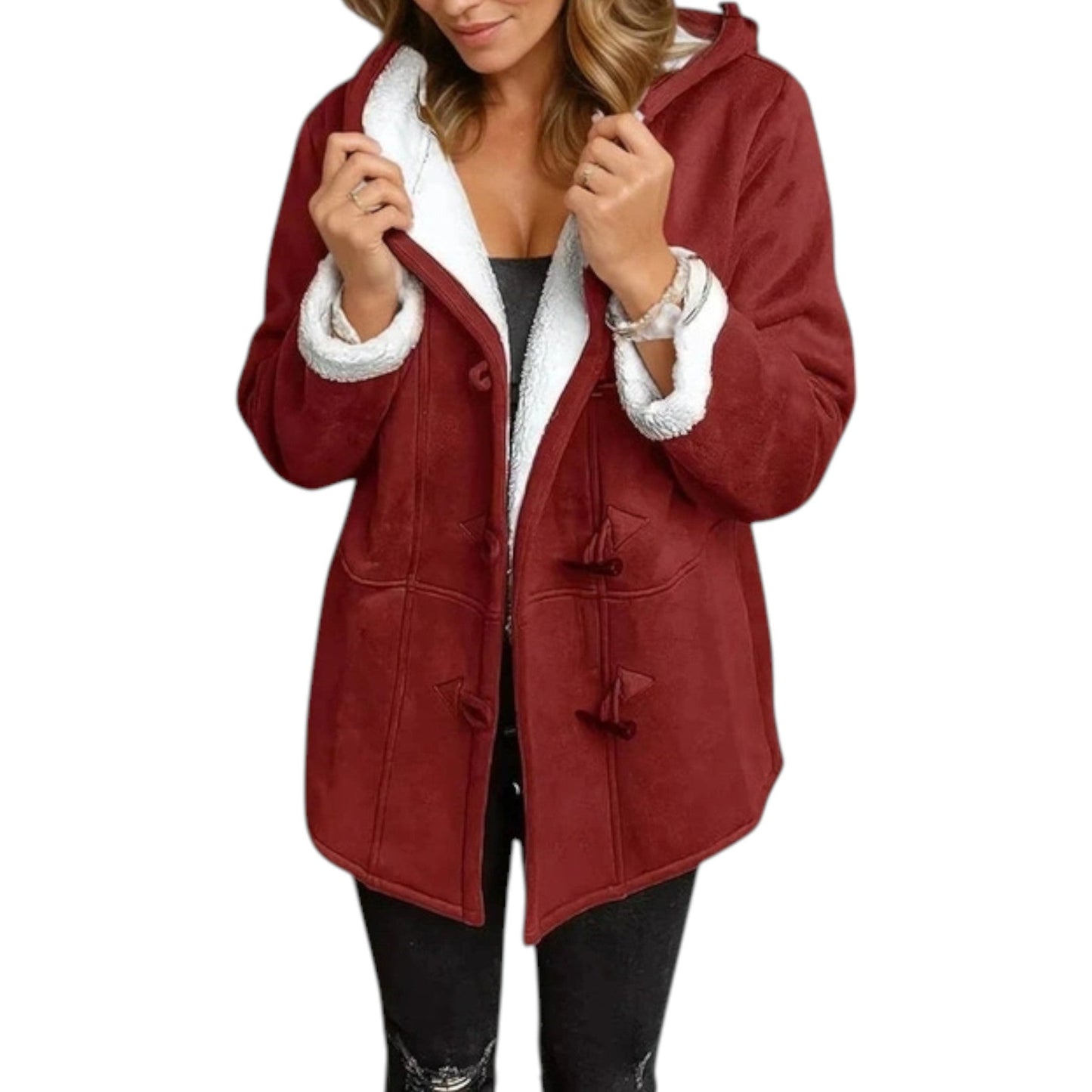 Claudine - Chic Plush Hooded Coat