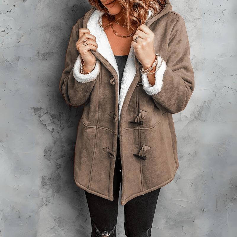 Claudine - Chic Plush Hooded Coat