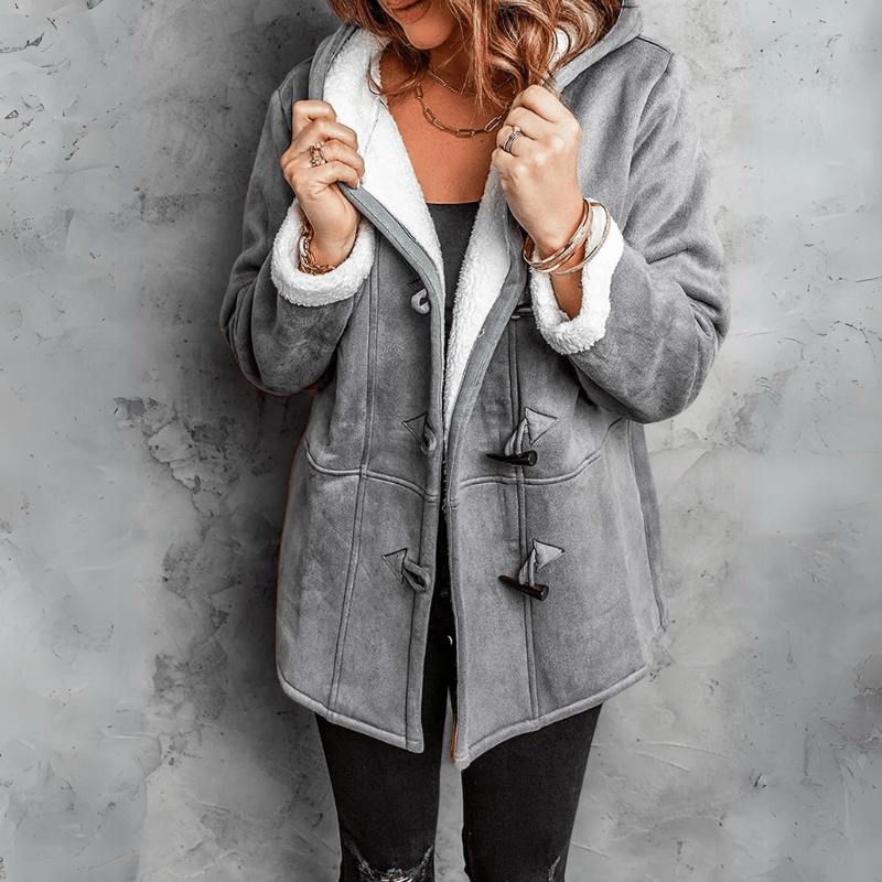 Claudine - Chic Plush Hooded Coat