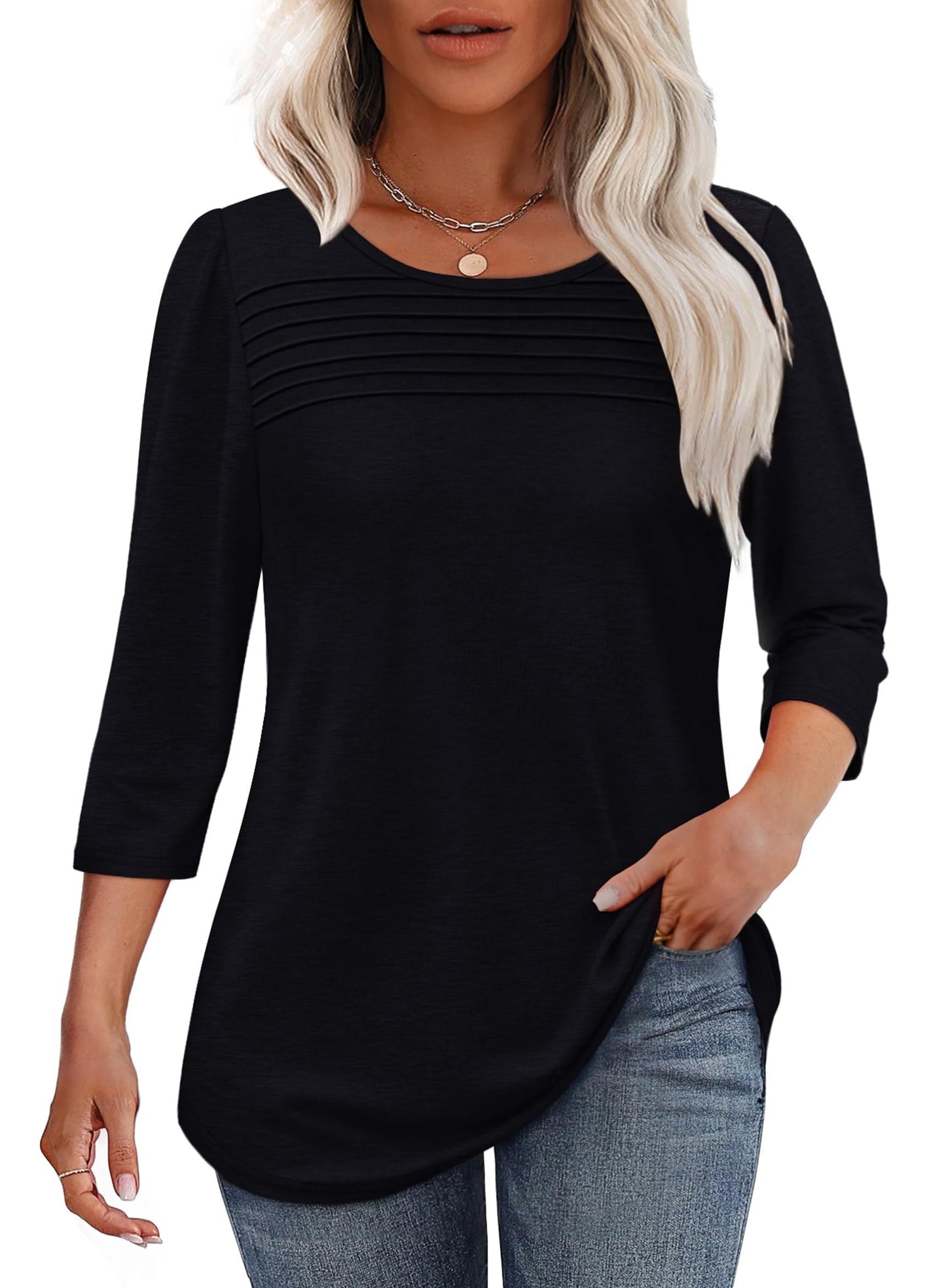 Camara™ – Pleated Front Elegance Tee