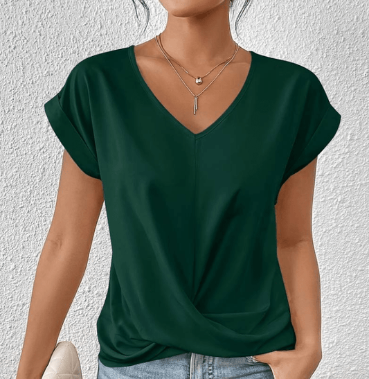 Luna | Tummy tucking V - neck top - DWOD4 - BB632003 - MOOD Melbourne